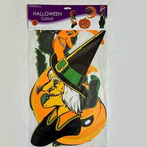 Vintage 1990 Beistle Halloween Cut Outs 4 Pcs Sealed